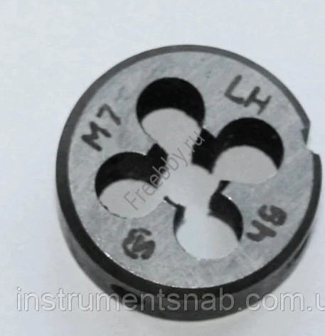 Плашка левая М7х1,0LH, 9ХС, 25/9 мм, основной шаг, ГОСТ 9740-71.