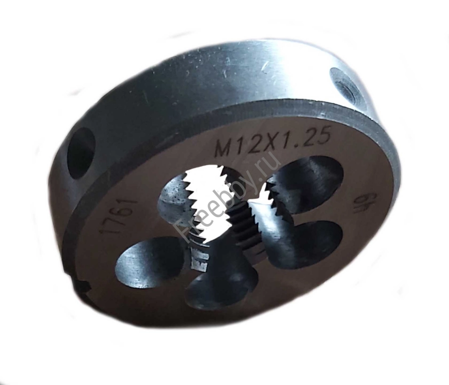 Плашка М12х1,25; 9ХС, 38/10 мм, мелкий шаг, ГОСТ 7740-71.