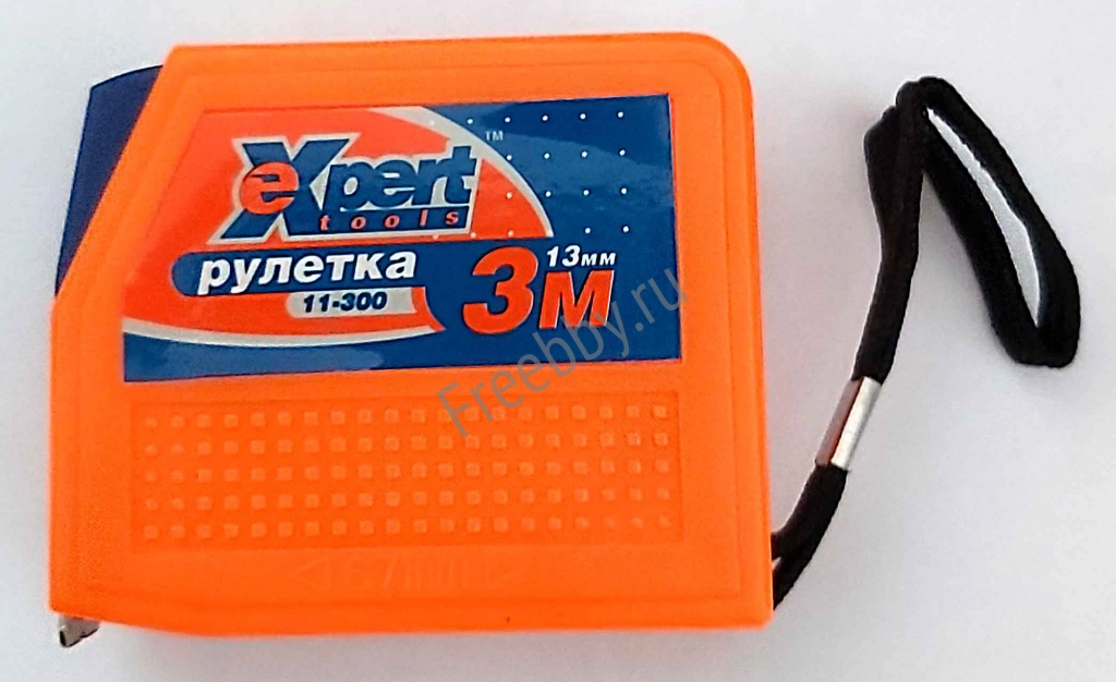 Рулетка 3 м, автостоп, стальная лента 13 мм, двухсторонняя разметка.