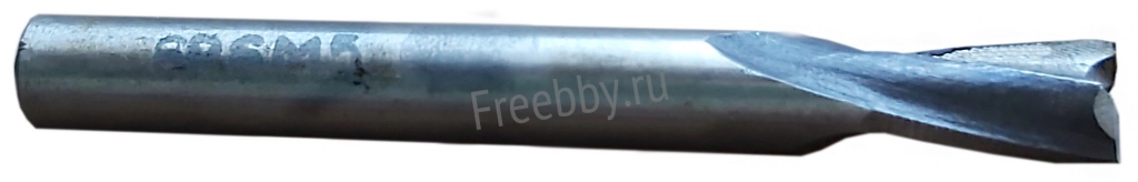 Фреза шпоночная 6,0 мм, ц/х, Z2, Р6М5, 52/8 мм, ГОСТ 9140-78.