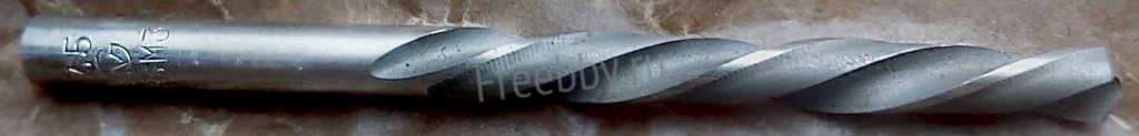 Сверло левое 7,5 мм, Р6М5,  109/69 мм, В1, ГОСТ 10902-77, СССР.