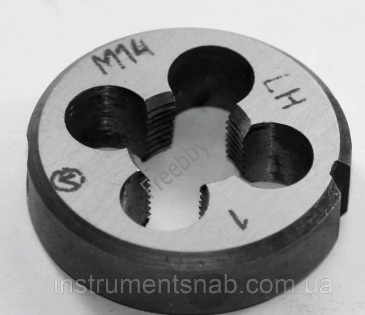Плашка левая М14х1LH, 9ХС, 38/10 мм, мелкий шаг, ГОСТ 9740-71