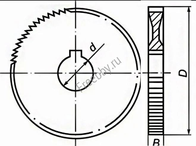 Фреза отрезная 63х3х16, Р6М5, тип 2,  Z32, 2254-1194, СССР.