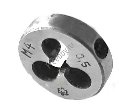 Плашка М4х0,5; 9ХС, мелкий шаг, 20/5 мм, ГОСТ 7740-71, СССР.