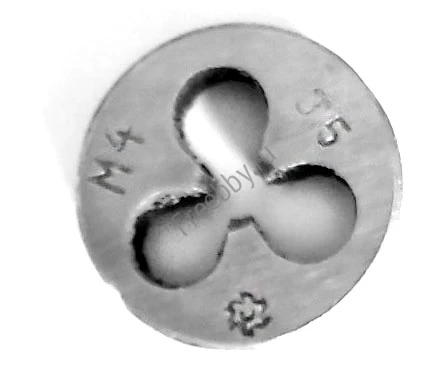 Плашка М4х0,5; 9ХС, мелкий шаг, 20/5 мм, ГОСТ 7740-71, СССР.