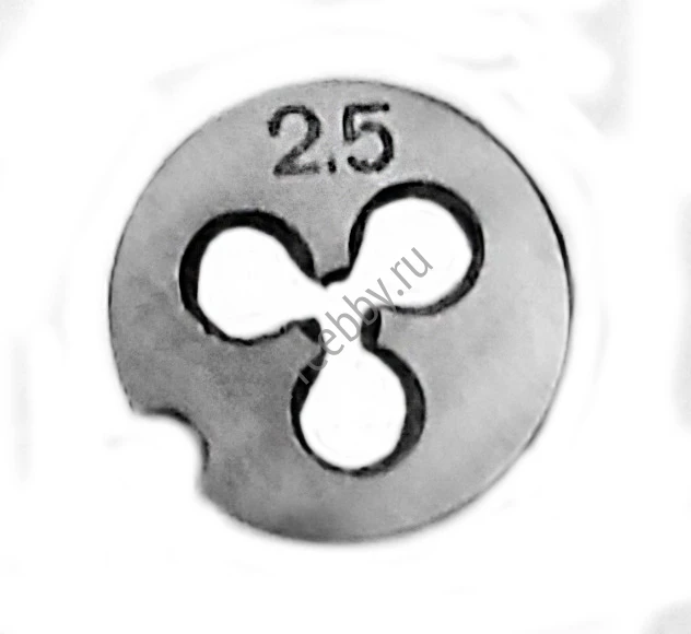 Плашка М2,5х0,45, 9ХС, основной шаг, 16/3 мм, ГОСТ 7740-71.