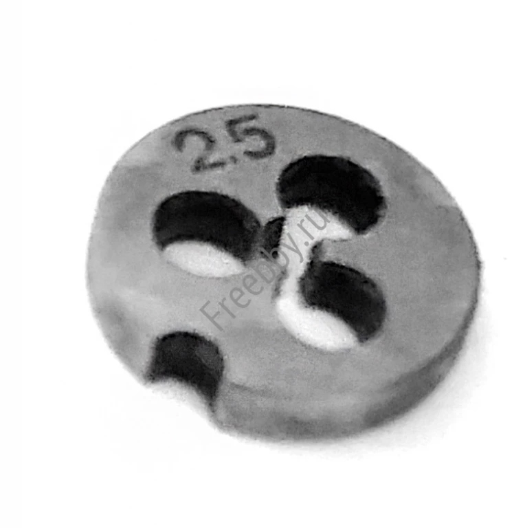 Плашка М2,5х0,45, 9ХС, основной шаг, 16/3 мм, ГОСТ 7740-71.