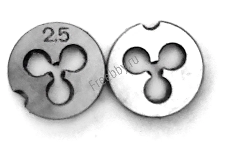 Плашка М2,5х0,45, 9ХС, основной шаг, 16/3 мм, ГОСТ 7740-71.