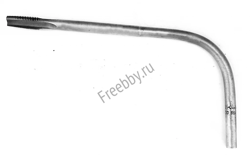 Метчик гаечный М10х1,25, изогнутый хвостовик, Р6М5, 165х25 мм, СССР.