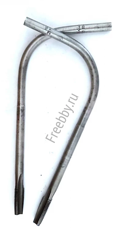 Метчик гаечный М10х1,25, изогнутый хвостовик, Р6М5, 165х25 мм, СССР.
