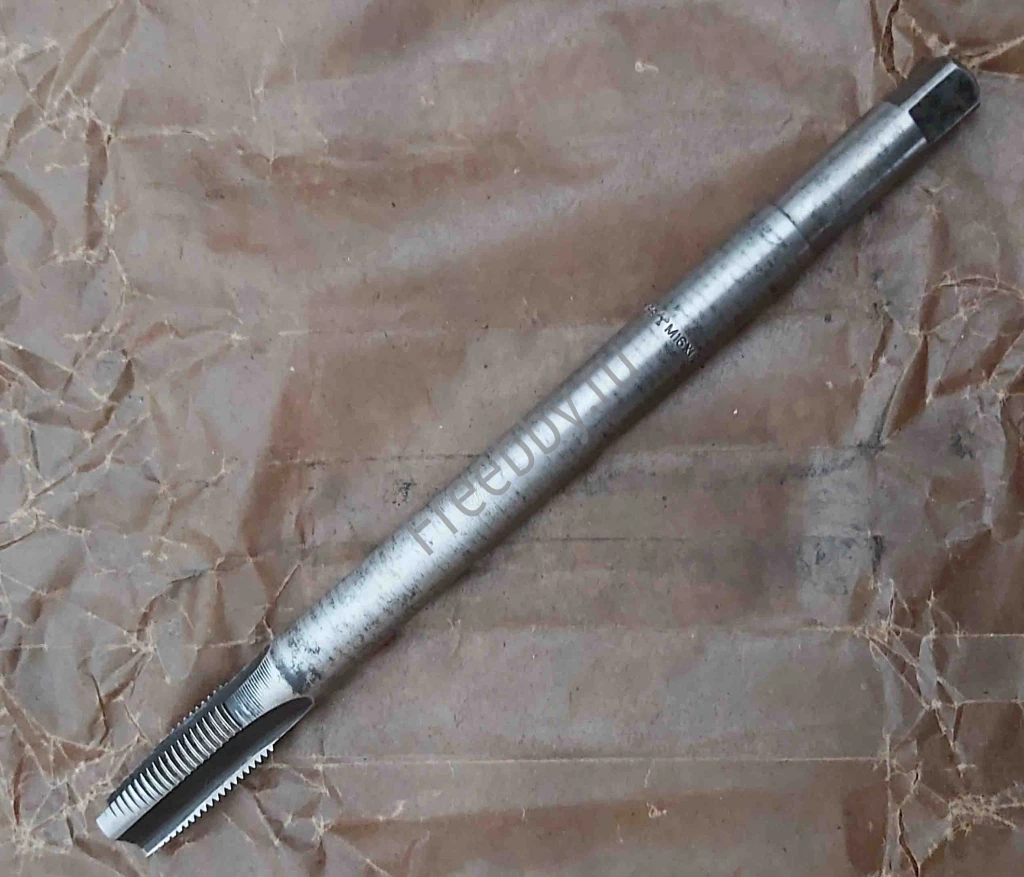 Метчик гаечный М16х1,5; Р6М5, 200/30 мм, мелкий шаг, 2640-0189, СССР.