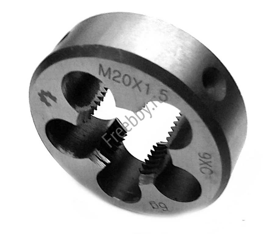 Плашка М20х1,5; 9ХС, мелкий шаг, 45/14 мм, ГОСТ 7740-71.
