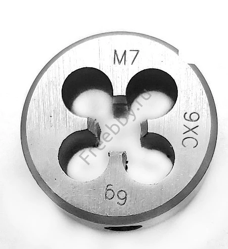Плашка М7х1,0; 9ХС, основной шаг, 25/9 мм, ГОСТ 7740-71.