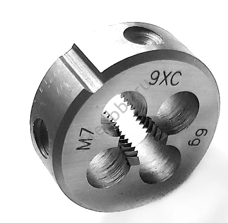 Плашка М7х1,0; 9ХС, основной шаг, 25/9 мм, ГОСТ 7740-71.