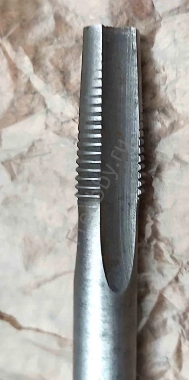 Метчик гаечный М12х1,25, изог хв, Р6М5, 300/25 мм, мелкий шаг, СССР.