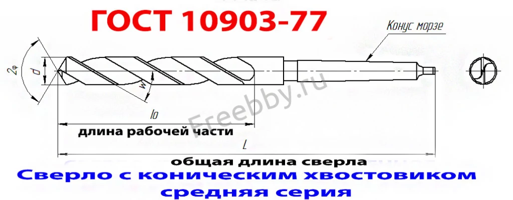 Сверло 36,0 мм, к/х, Р6М5, 344/195 мм, КМ4, 2103-3696, ГОСТ 10903-77.