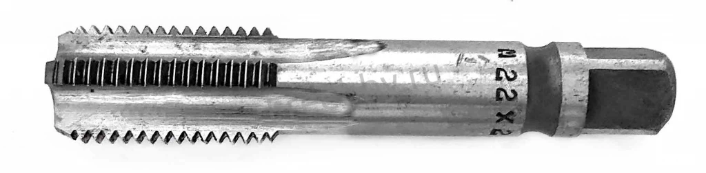 Метчик левый М22х2,5LH, м/р, Р18, для гл отв, осн шаг, 112/37 мм, СССР