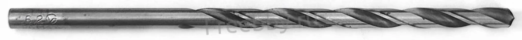 Сверло 6,2 мм, ц/х, Р6М5, А1, длин серия, 148/97 мм, шлифов, СССР.