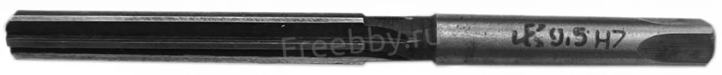 Развертка ручная цилиндрическая 9,5Н7, ц/х, 9ХС, Z6, 124/62 мм, СССР.